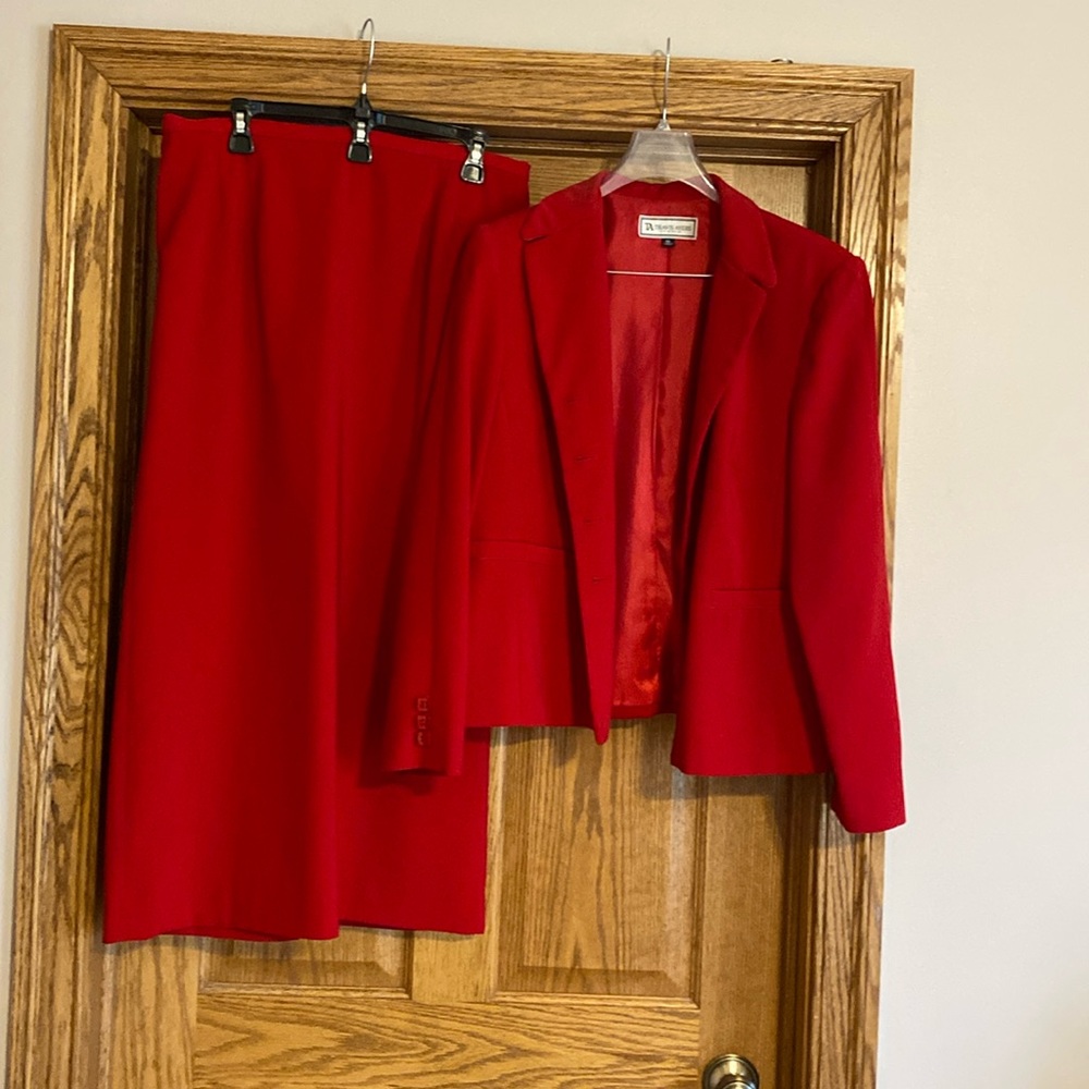 Vintage Red Skirt Suit